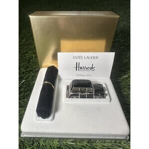 Estee Lauder Pleasures London Taxi Solid Perfume Compact NIB Gold Case + Box
